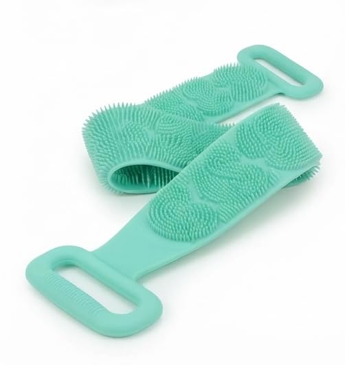 FIRST CHOICE Silicone Body Back Scrubber, Double-Sided Bathing Brush for Deep Skin Cleaning, Exfoliating Shower Belt for Dead Skin Removal, Body Massage & Bathing, Easy to Clean, For Men & Women - Image 3