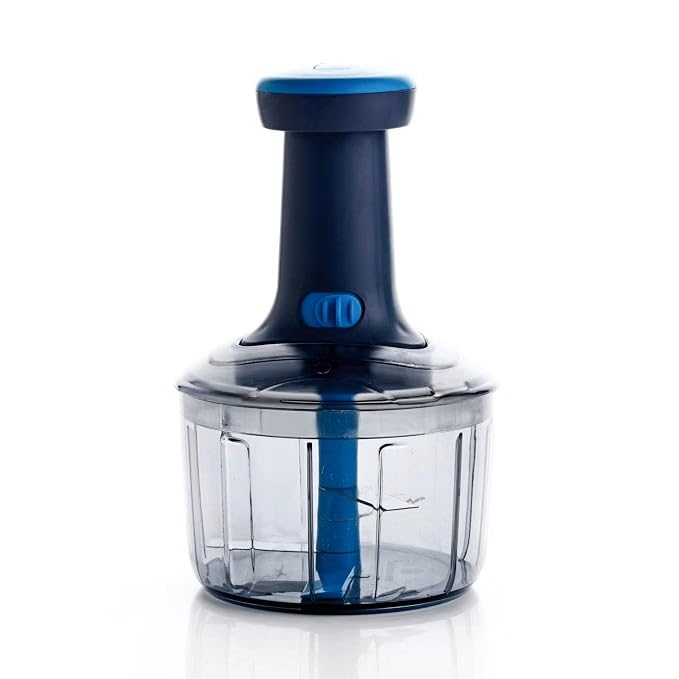 FIRST CHOICE ® Hand Press Bingo Push Chopper with 3 Blades, 725 ml