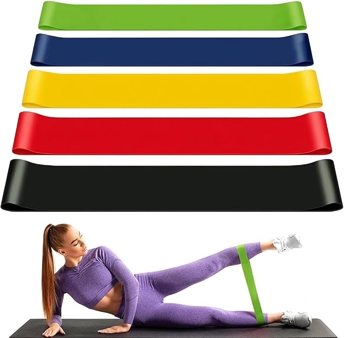 First CHOICEFIRST Choice Resistance Bands Set of 5 for Men & Women | Elastic Exercise Bands for Home Gym, Yoga, Pilates, Strength Training, Stretching & Full Body Workout