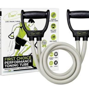 FIRST CHOICE ® Resistance Tube with Foam Handles, Door Anchor for Exercise & Stretching, Suitable in Home & Gym Workout for Men & Women